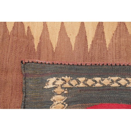 Tappeto Kilim Vintage Persia rosso grigio 130x129