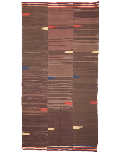 Tappeto Kilim Vintage Persia azzurro marrone 203x400