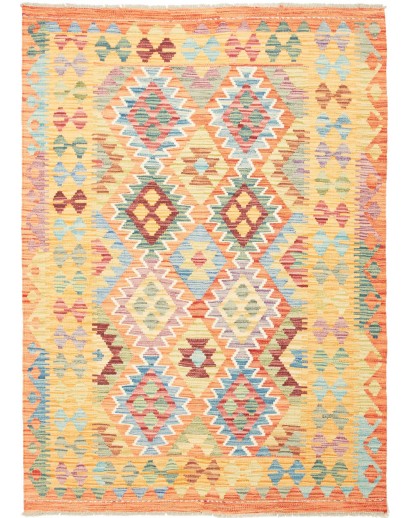 Tappeto Kilim Afghanistan marrone grigio 128x177