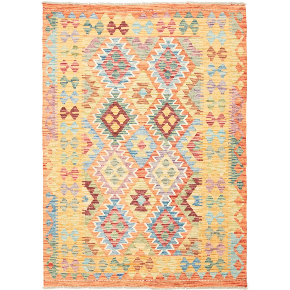 Tappeto Kilim Afghanistan marrone grigio 128x177 Tappeto Kilim Afghanistan marrone grigio 128x177