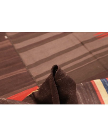 Tappeto Kilim Vintage Persia azzurro marrone 203x400
