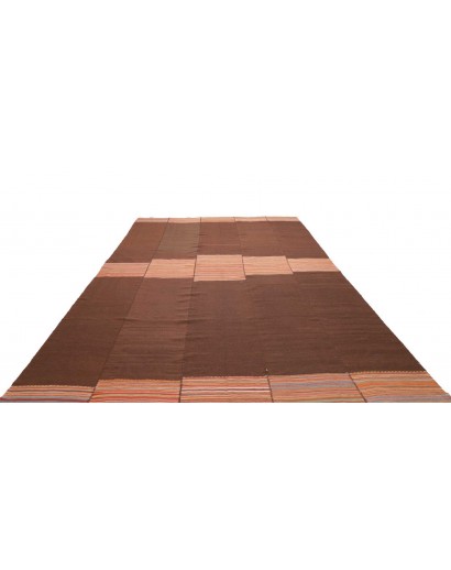 Tappeto Kilim Vintage Persia marrone verde 390x210