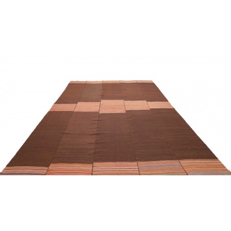 Tappeto Kilim Vintage Persia marrone verde 390x210