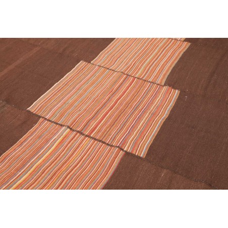 Tappeto Kilim Vintage Persia marrone verde 390x210