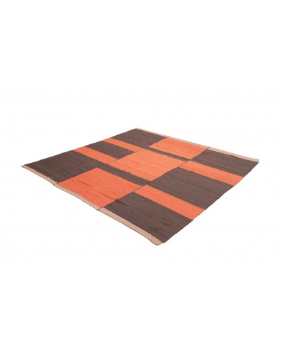 Tappeto Kilim Vintage Persia azzurro arancione 207x213