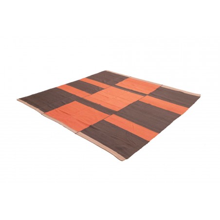 Tappeto Kilim Vintage Persia azzurro arancione 207x213