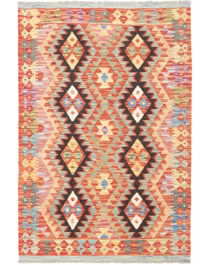 Tappeto Kilim Afghanistan marrone grigio 122x182