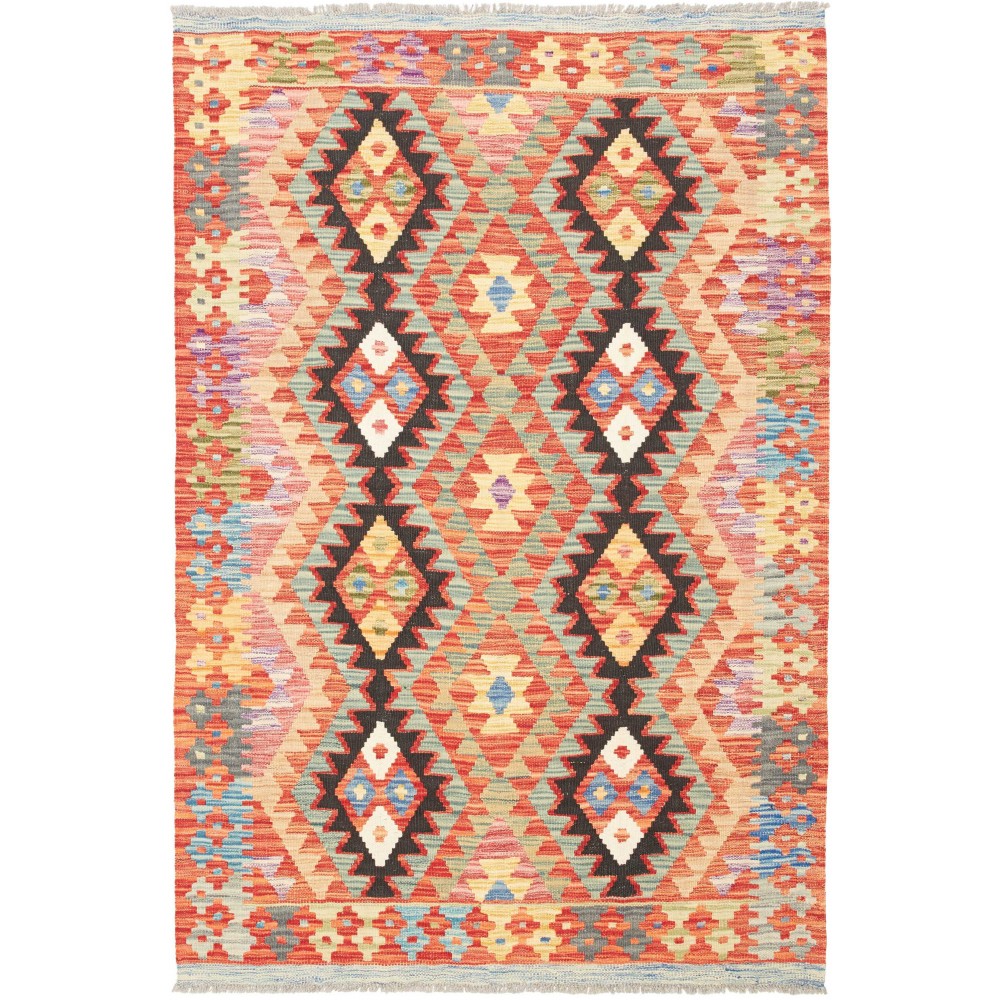Tappeto Kilim Afghanistan marrone grigio 122x182 Tappeto Kilim Afghanistan marrone grigio 122x182