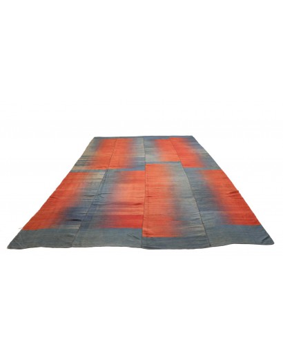 Tappeto Kilim Vintage Persia rosso azzurro 260x387