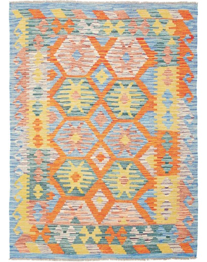 Tappeto Kilim Afghanistan marrone arancione 127x172