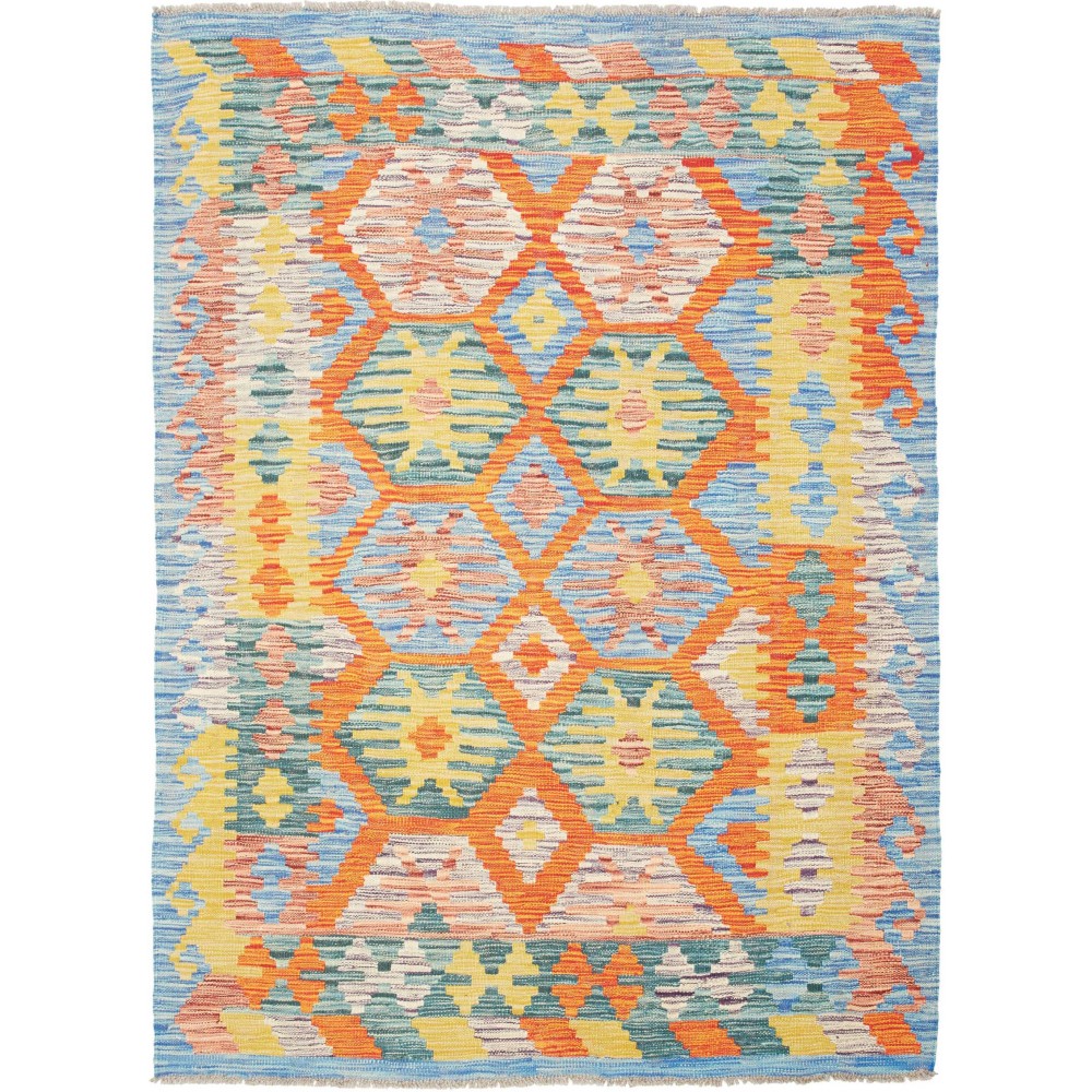 Tappeto Kilim Afghanistan marrone arancione 127x172 Tappeto Kilim Afghanistan marrone arancione 127x172