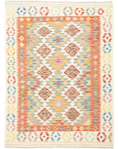 Tappeto Kilim Afghanistan giallo beige 133x180