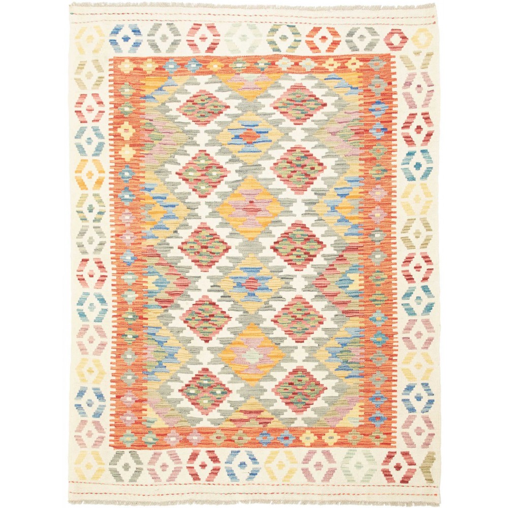 Tappeto Kilim Afghanistan giallo beige 133x180 Tappeto Kilim Afghanistan giallo beige 133x180