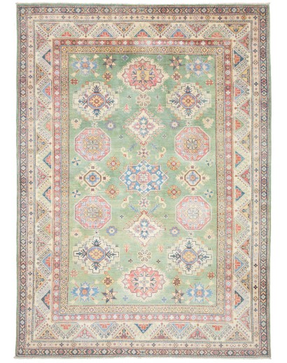 Tappeto Kazak Afghanistan beige azzurro 199x280