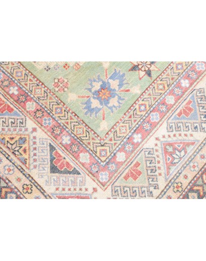 Tappeto Kazak Afghanistan beige azzurro 199x280