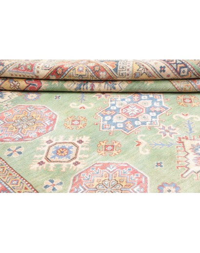 Tappeto Kazak Afghanistan beige azzurro 199x280