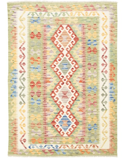 Tappeto Kilim Afghanistan giallo beige 121x173