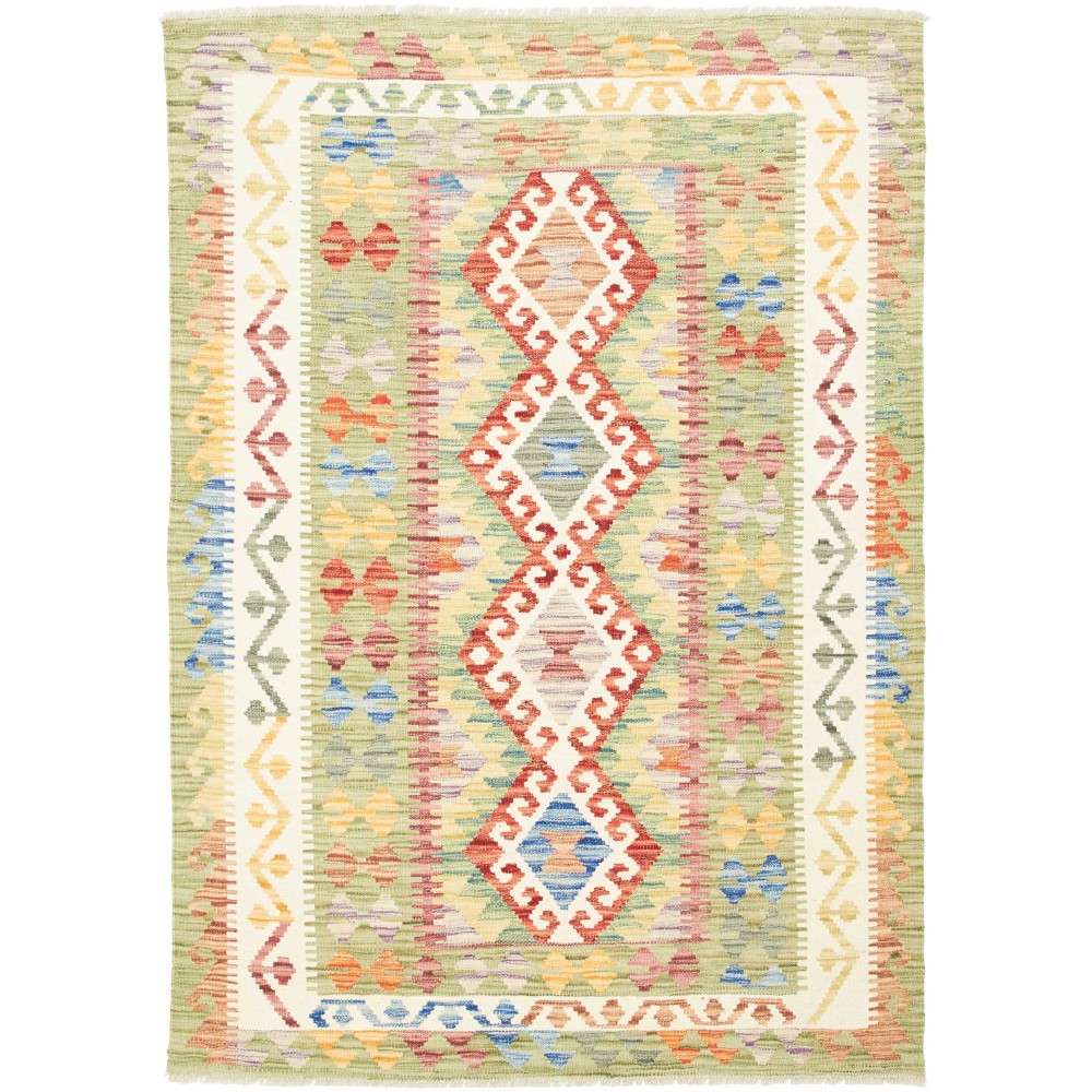 Tappeto Kilim Afghanistan giallo beige 121x173 Tappeto Kilim Afghanistan giallo beige 121x173