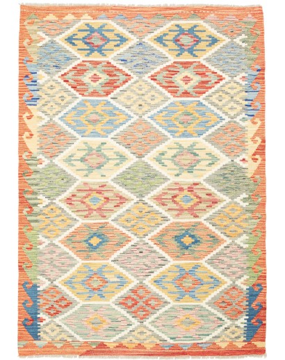 Tappeto Kilim Afghanistan giallo 126x178