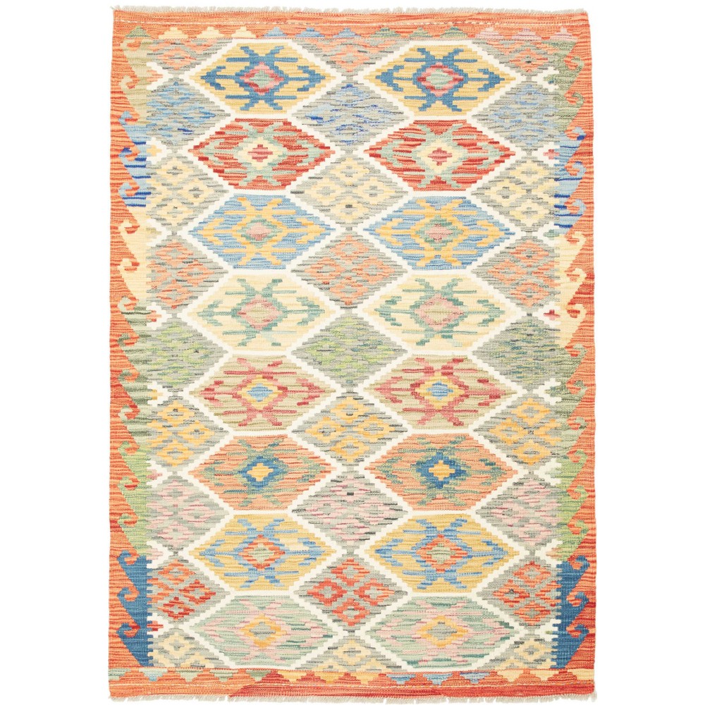 Tappeto Kilim Afghanistan giallo 126x178 Tappeto Kilim Afghanistan giallo 126x178