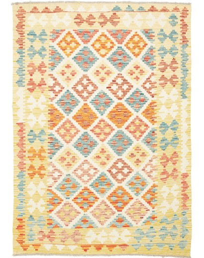 Tappeto Kilim Afghanistan giallo marrone 127x179