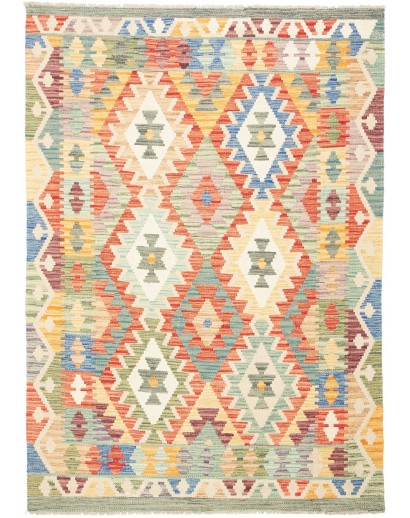 Tappeto Kilim Afghanistan giallo marrone 126x181