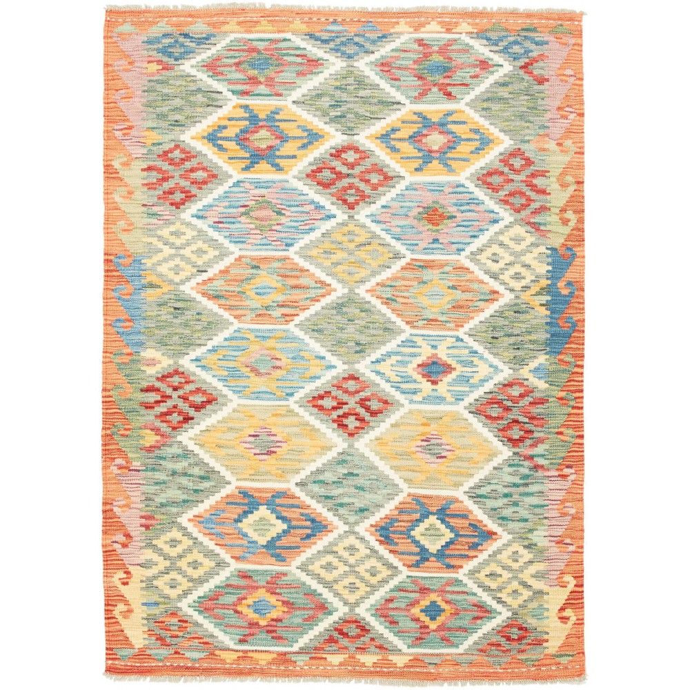 Tappeto Kilim Afghanistan beige grigio 128x177 Tappeto Kilim Afghanistan beige grigio 128x177