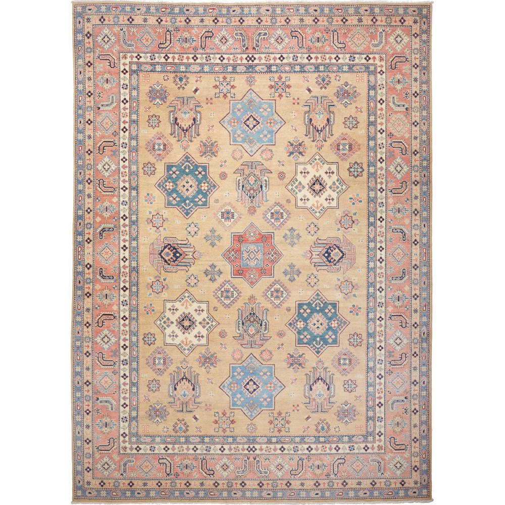 Tappeto Kazak Afghanistan marrone grigio 268x372 Tappeto Kazak Afghanistan marrone grigio 268x372