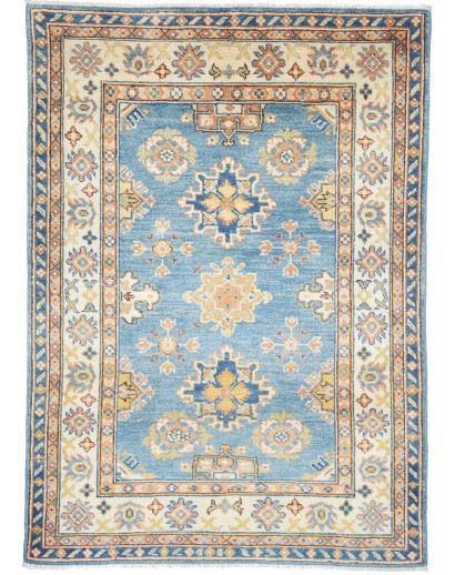 Tappeto Kazak Afghanistan beige azzurro 103x143