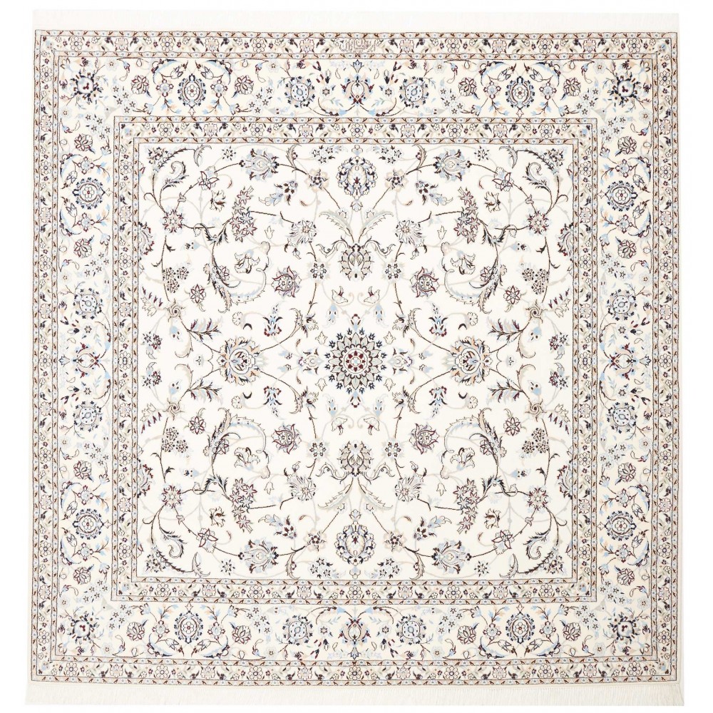 Tappeto Nain 6La Persia beige grigio 204x204 Tappeto Nain 6La Persia beige grigio 204x204