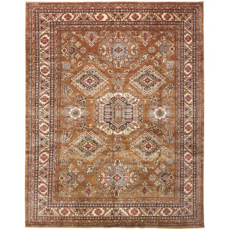 Tappeto Kazak Fine Pakistan marrone giallo 244x312