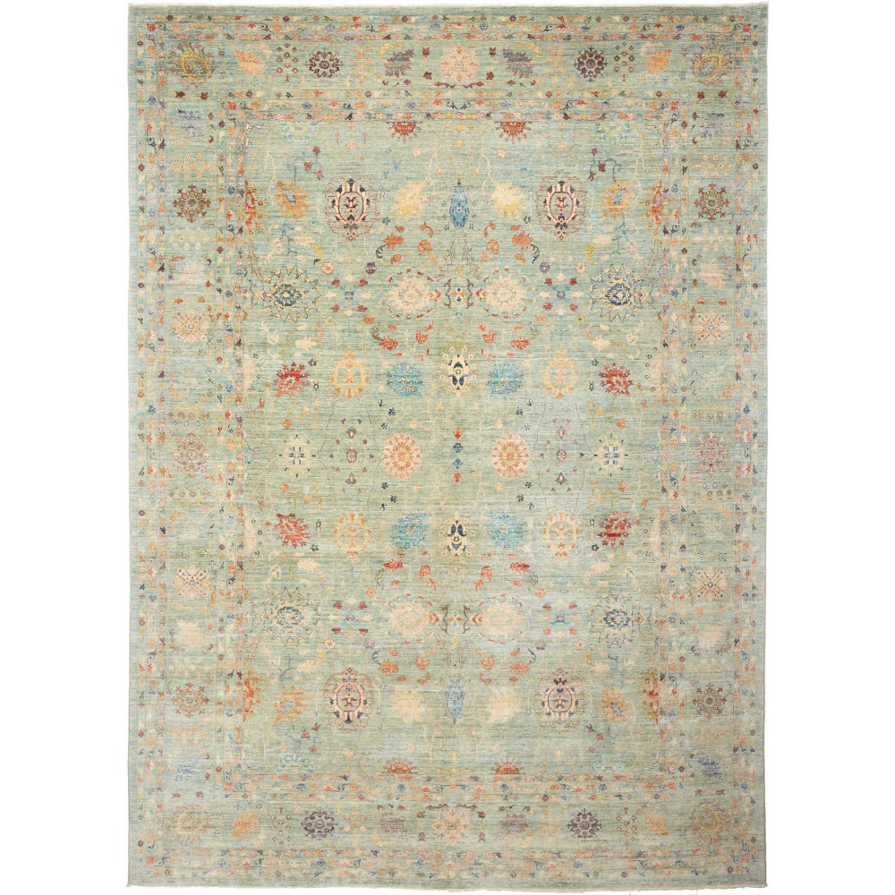 Tappeto Shahi Fine Pakistan azzurro marrone 272x378 Tappeto Shahi Fine Pakistan azzurro marrone 272x378