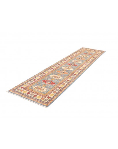 Tappeto Kazak Afghanistan beige azzurro 81x302
