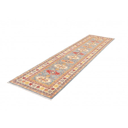 Tappeto Kazak Afghanistan beige azzurro 81x302