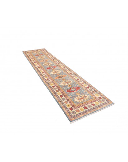 Tappeto Kazak Afghanistan beige azzurro 81x302