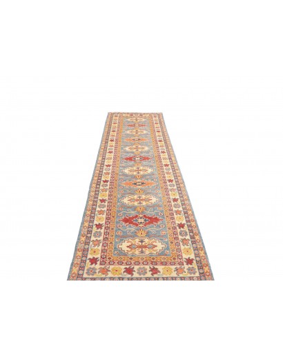 Tappeto Kazak Afghanistan beige azzurro 81x302