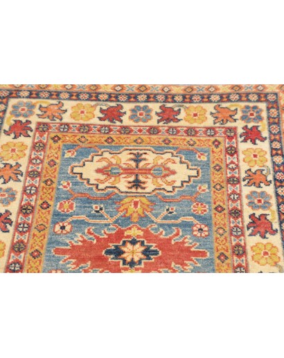 Tappeto Kazak Afghanistan beige azzurro 81x302