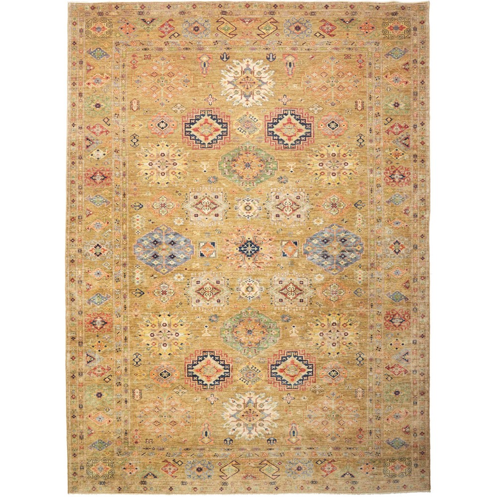 Tappeto Kazak Fine Pakistan marrone bianco 279x374 Tappeto Kazak Fine Pakistan marrone bianco 279x374