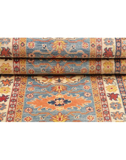 Tappeto Kazak Afghanistan beige azzurro 81x302