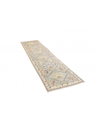 Tappeto Kazak Afghanistan bianco azzurro 77x302