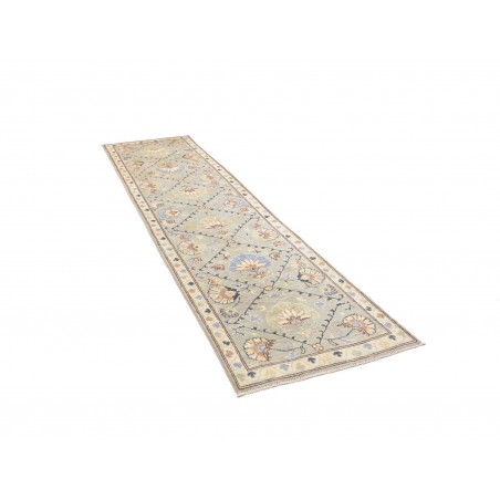Tappeto Kazak Afghanistan bianco azzurro 77x302