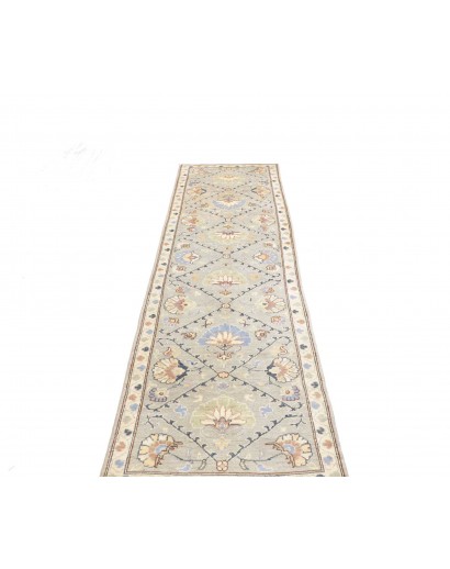 Tappeto Kazak Afghanistan bianco azzurro 77x302
