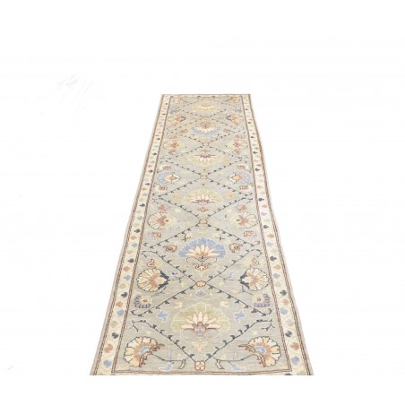 Tappeto Kazak Afghanistan bianco azzurro 77x302