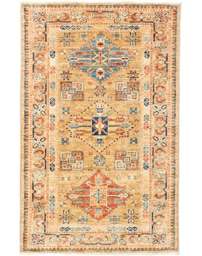 Tappeto Kazak Fine Pakistan marrone azzurro 80x125