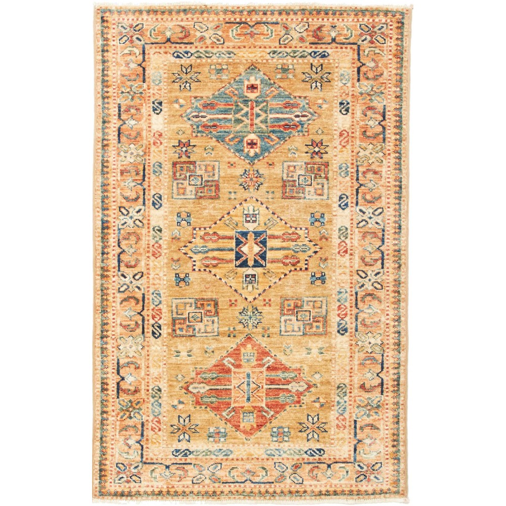 Tappeto Kazak Fine Pakistan marrone azzurro 80x125 Tappeto Kazak Fine Pakistan marrone azzurro 80x125
