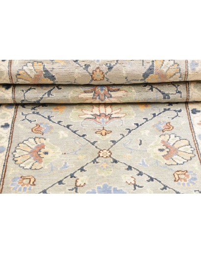 Tappeto Kazak Afghanistan bianco azzurro 77x302