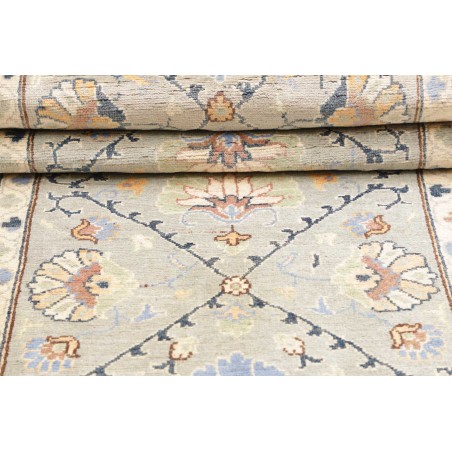 Tappeto Kazak Afghanistan bianco azzurro 77x302