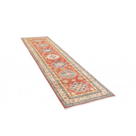 Tappeto Kazak Afghanistan marrone azzurro 80x297