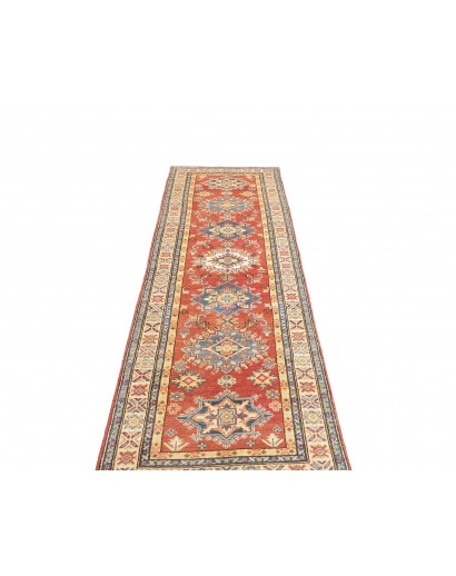 Tappeto Kazak Afghanistan marrone azzurro 80x297