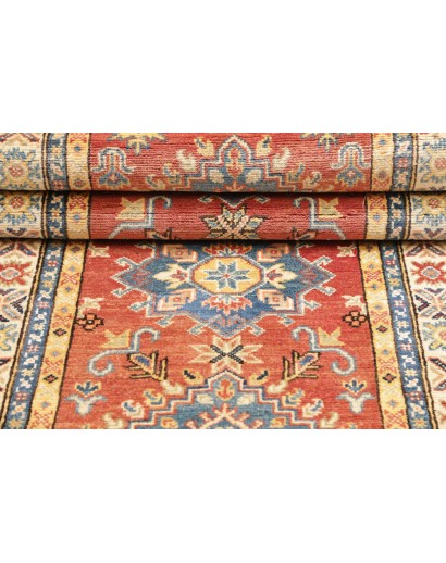 Tappeto Kazak Afghanistan marrone azzurro 80x297